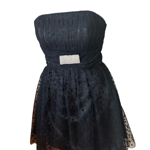 Unique Vintage Y2K Black Formal Mini Dress - Picture 1 of 6